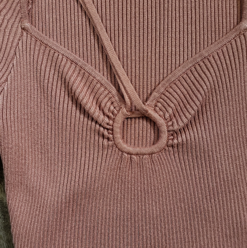 Strappy Cinched Front Ribbed Bodysuit - Picture 8 of 13